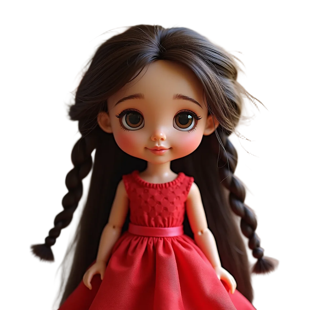 Elegant Red Dress Doll